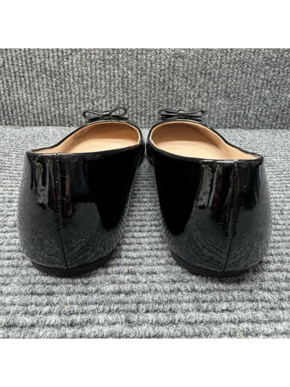 Kate Spade Kiersten Bow Ballet Flats Womens 9.5 Black Patent Leather Shoes - Picture 6 of 12